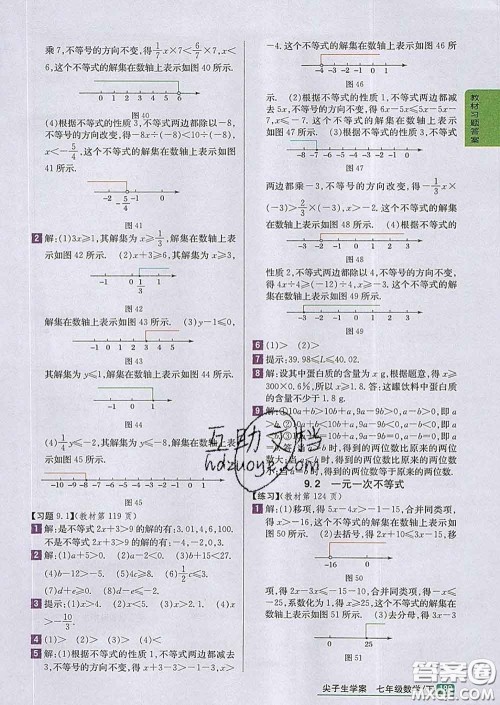 吉林人民出版社2020春尖子生学案七年级数学下册人教版答案