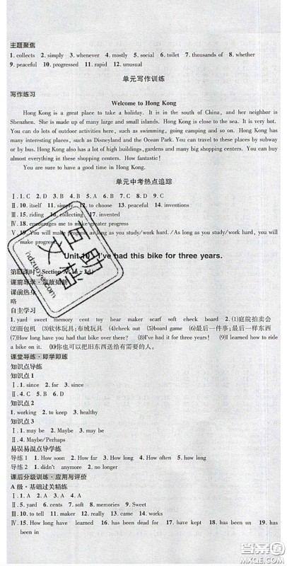 2020年名校秘题全程导练导学案八年级英语下册人教版答案 2020年名校秘题全程导练导学案八年级英语下册人教版答案