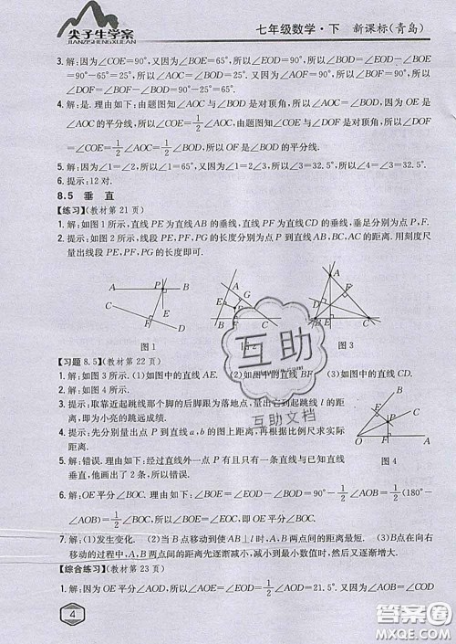 吉林人民出版社2020春尖子生学案七年级数学下册青岛版答案 吉林人民出版社2020春尖子生学案七年级数学下册青岛版答案