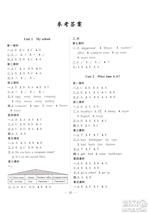 维宇文化2020年课课优课堂小作业英语四年级下册R人教版参考答案 维宇文化2020年课课优课堂小作业英语四年级下册R人教版参考答案