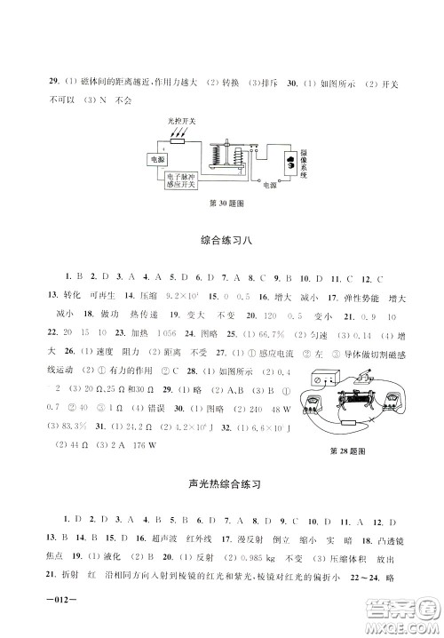 2020年课堂追踪九年级下册物理参考答案