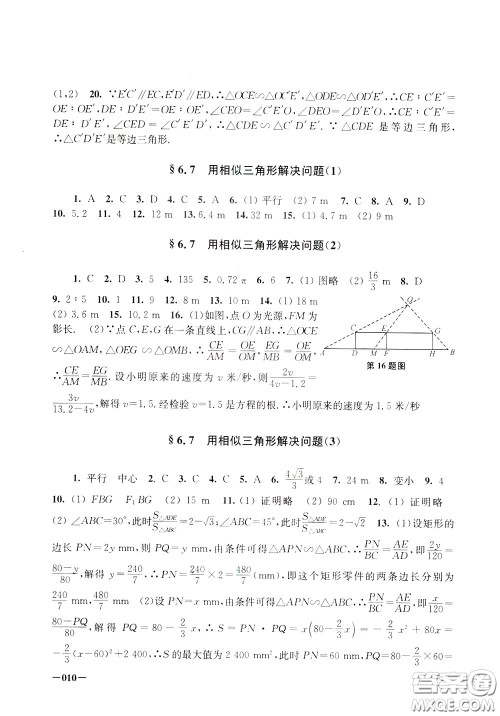 2020年课堂追踪九年级下册数学参考答案