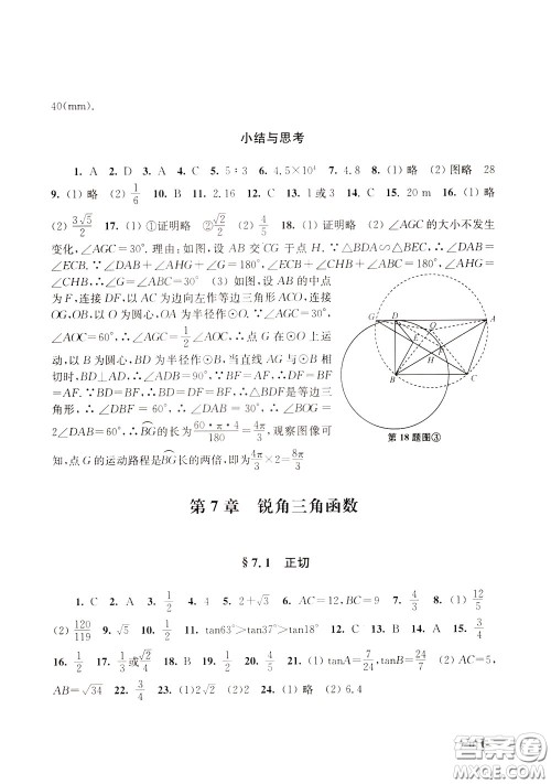 2020年课堂追踪九年级下册数学参考答案