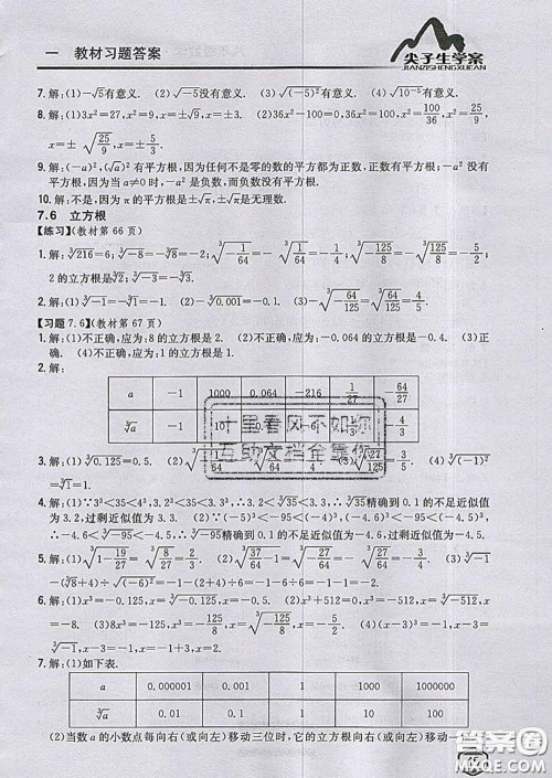 吉林人民出版社2020春尖子生学案八年级数学下册青岛版答案