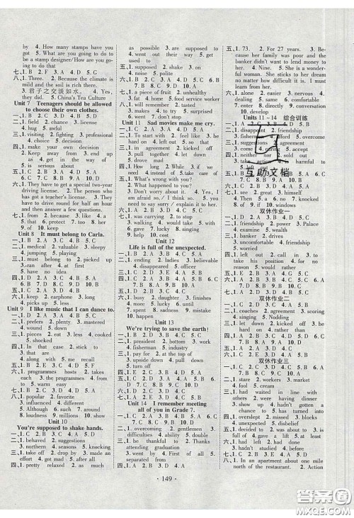 2020课堂导练1加5九年级英语下册人教版答案 2020课堂导练1加5九年级英语下册人教版答案