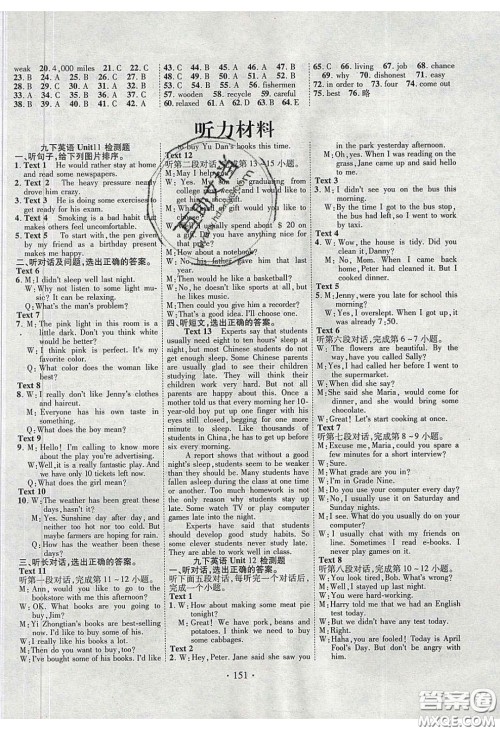 2020课堂导练1加5九年级英语下册人教版答案 2020课堂导练1加5九年级英语下册人教版答案