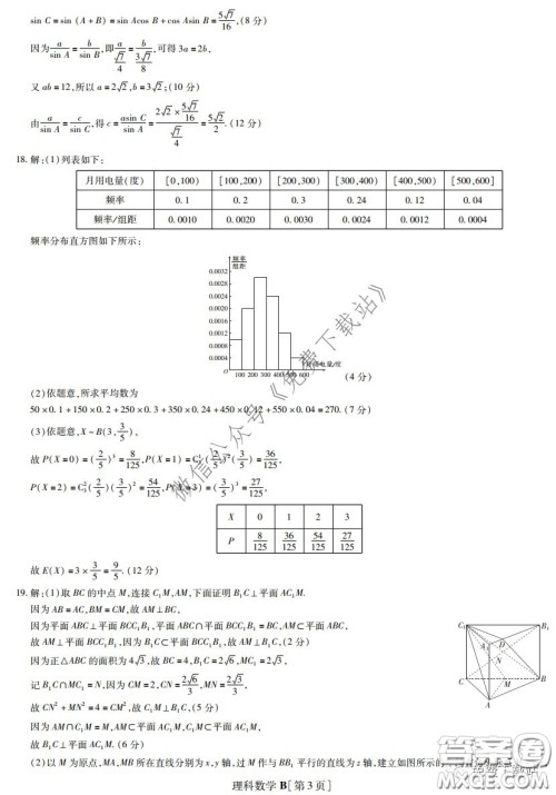 2020年名校学术联盟高考模拟信息卷押题卷理科数学答案