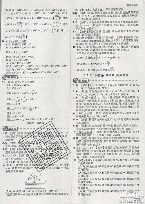 开明出版社2020春初中必刷题七年级数学下册人教版答案 开明出版社2020春初中必刷题七年级数学下册人教版答案