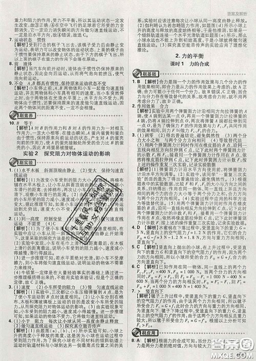 开明出版社2020春初中必刷题八年级物理下册教科版答案 开明出版社2020春初中必刷题八年级物理下册教科版答案