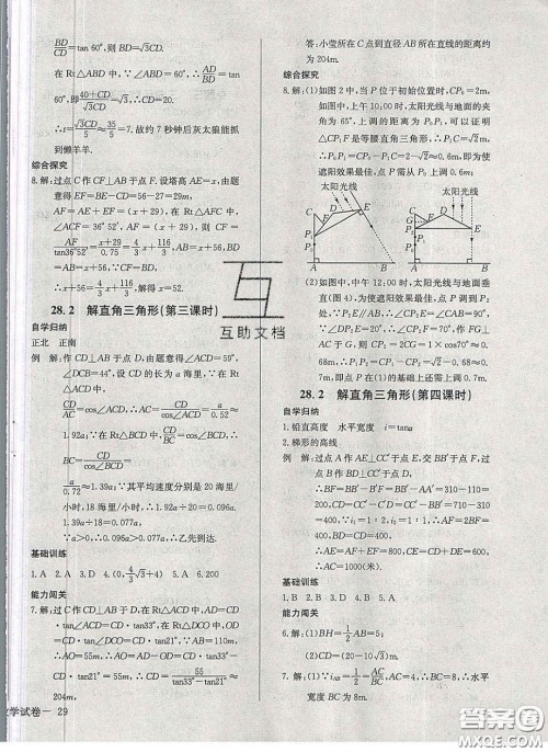 2020乐学课堂课时学讲练九年级化学下册人教版答案