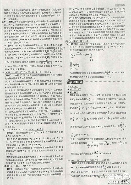 开明出版社2020春初中必刷题九年级化学下册沪教版答案 开明出版社2020春初中必刷题九年级化学下册沪教版答案