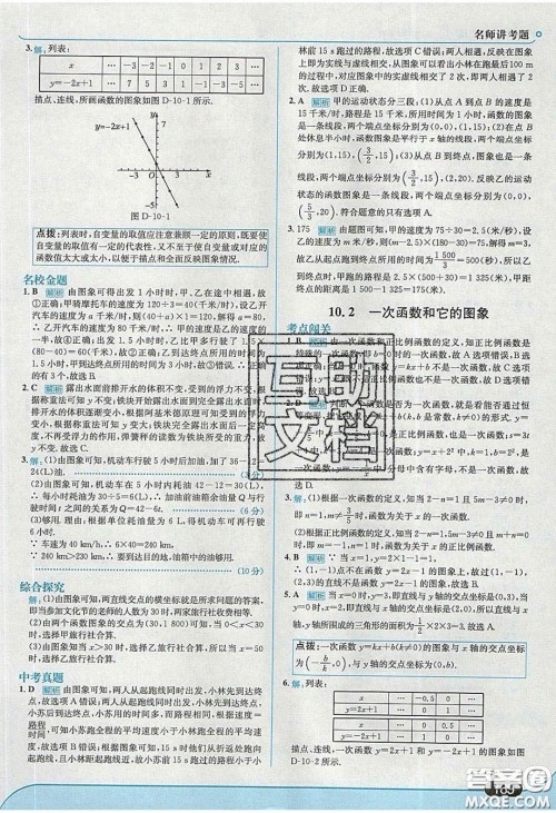 2020年走进中考考场八年级数学下册青岛版答案