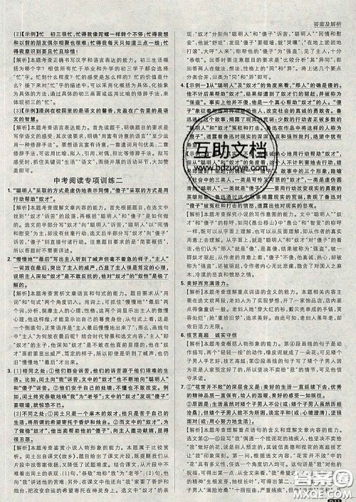 开明出版社2020春初中必刷题九年级语文下册人教版答案