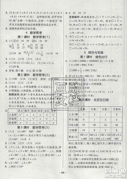 2020春同行课课100分过关作业六年级数学下册人教版答案