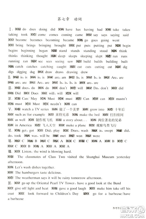 2020修订版百题大过关小升初英语语言知识运用百题参考答案