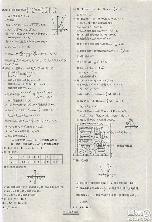 2020年见证奇迹英才学业设计与反馈九年级数学下册华师大版答案