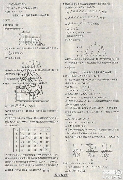 2020年见证奇迹英才学业设计与反馈九年级数学下册华师大版答案