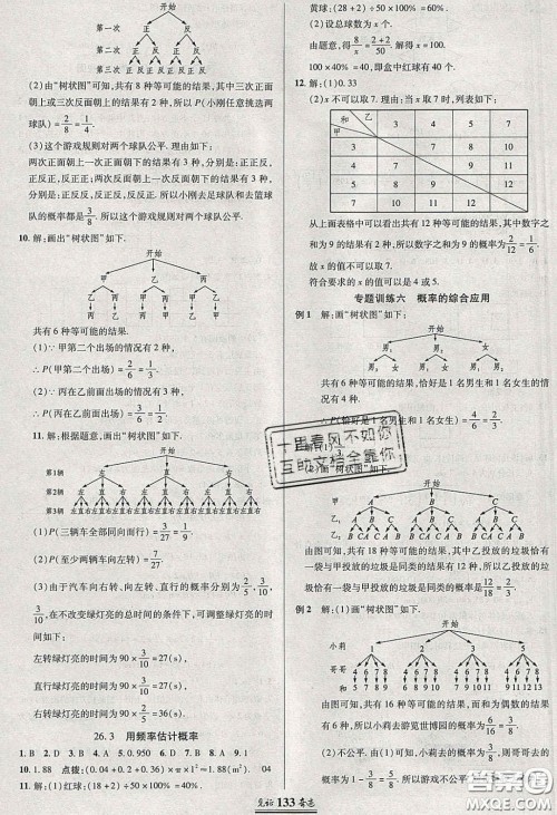 2020年见证奇迹英才学业设计与反馈九年级数学下册沪科版答案