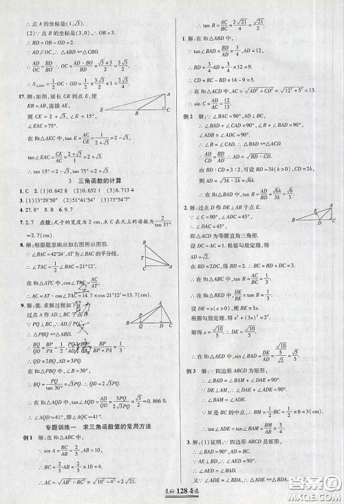 2020年见证奇迹英才学业设计与反馈九年级数学下册北师大版答案