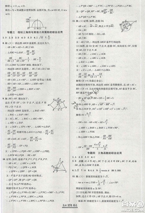 2020年见证奇迹英才学业设计与反馈九年级数学下册人教版答案