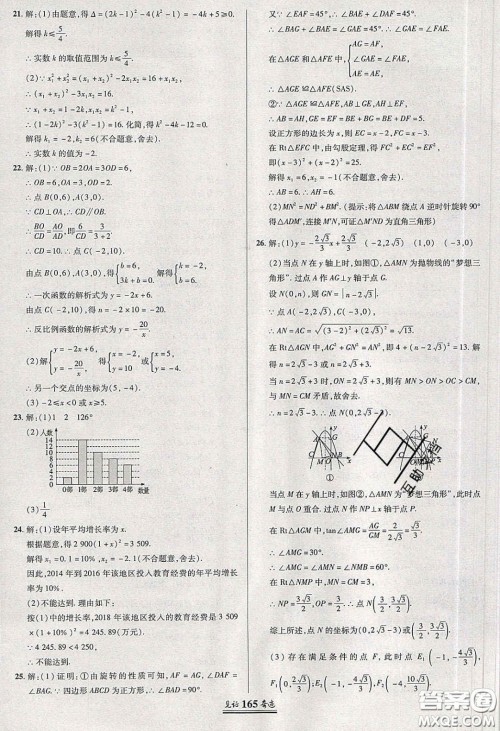 2020年见证奇迹英才学业设计与反馈九年级数学下册人教版答案