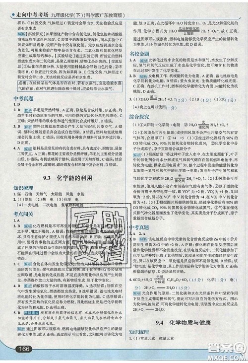 2020春走进中考考场九年级化学下册科粤版答案