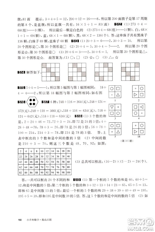 2020修订版百题大过关小升初数学提高百题参考答案