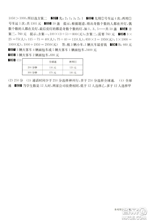 2020修订版百题大过关小升初数学提高百题参考答案