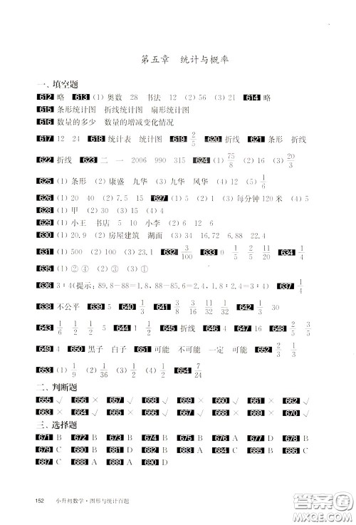 2020修订版百题大过关小升初数学图形与统计百题参考答案