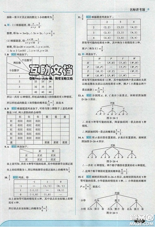 2020春走进中考考场九年级下册数学沪科版答案