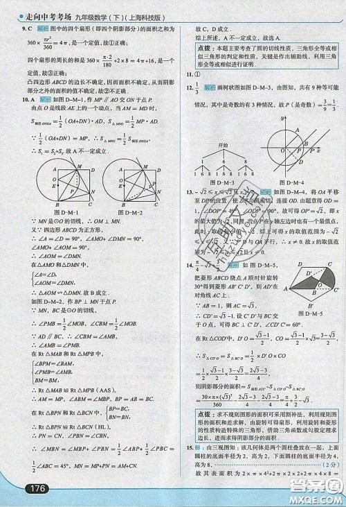 2020春走进中考考场九年级下册数学沪科版答案