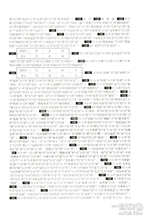 2020修订版百题大过关中考语文基础百题参考答案 2020修订版百题大过关中考语文基础百题参考答案