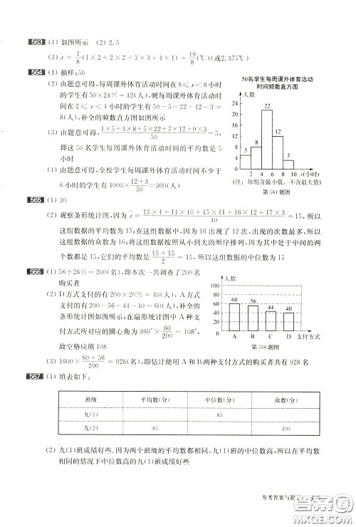 2020修订版百题大过关中考数学第一关基础题参考答案