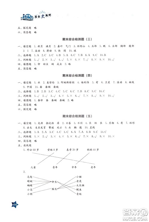 湖南教育出版社2020年学法大视野科学三年级下册教科版参考答案