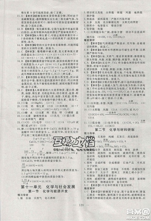 2020年351高效课堂导学案九年级化学下册鲁教版答案 2020年351高效课堂导学案九年级化学下册鲁教版答案
