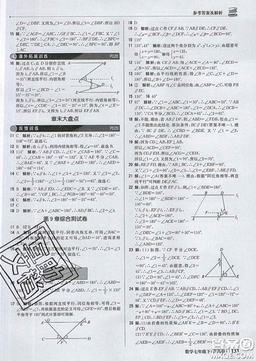 2020新版1加1轻巧夺冠优化训练七年级数学下册青岛版答案 2020新版1加1轻巧夺冠优化训练七年级数学下册青岛版答案