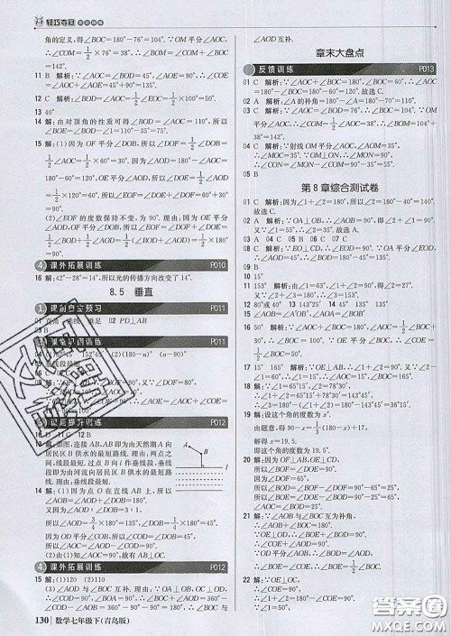 2020新版1加1轻巧夺冠优化训练七年级数学下册青岛版答案 2020新版1加1轻巧夺冠优化训练七年级数学下册青岛版答案