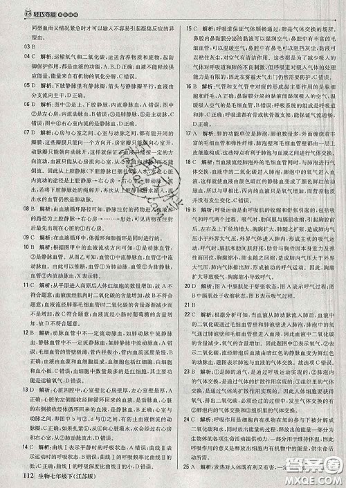 2020新版1加1轻巧夺冠优化训练七年级生物下册江苏版答案 2020新版1加1轻巧夺冠优化训练七年级生物下册江苏版答案