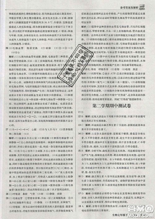 2020新版1加1轻巧夺冠优化训练七年级生物下册江苏版答案 2020新版1加1轻巧夺冠优化训练七年级生物下册江苏版答案