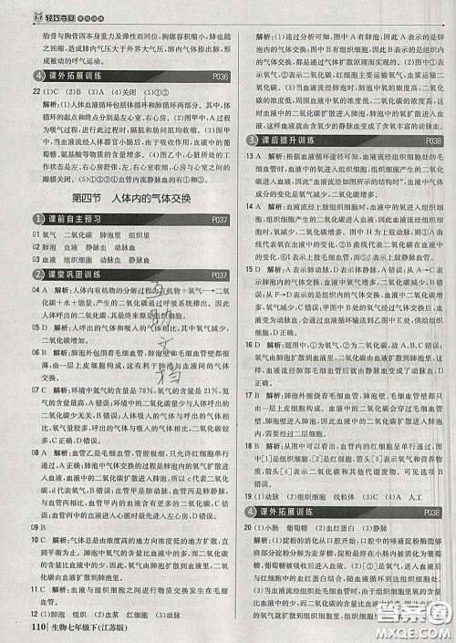 2020新版1加1轻巧夺冠优化训练七年级生物下册江苏版答案 2020新版1加1轻巧夺冠优化训练七年级生物下册江苏版答案