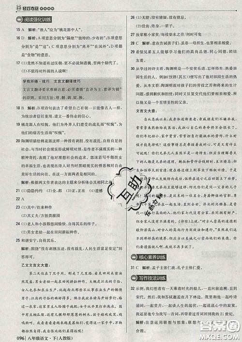 2020新版1加1轻巧夺冠优化训练八年级语文下册人教版答案