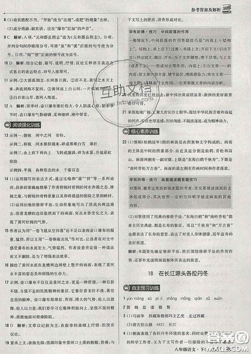 2020新版1加1轻巧夺冠优化训练八年级语文下册人教版答案