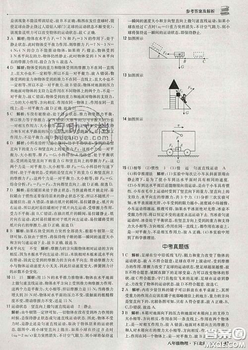 2020新版1加1轻巧夺冠优化训练八年级物理下册北师版答案