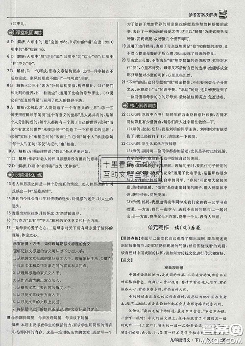 2020新版1加1轻巧夺冠优化训练九年级语文下册人教版答案 2020新版1加1轻巧夺冠优化训练九年级语文下册人教版答案