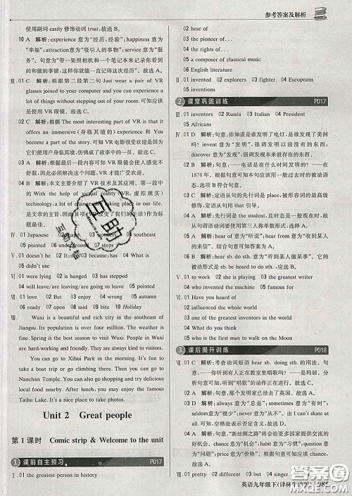 2020新版1加1轻巧夺冠优化训练九年级英语下册译林牛津版答案