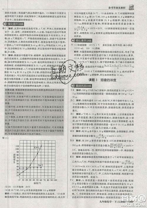 2020新版1加1轻巧夺冠优化训练九年级化学下册人教版答案