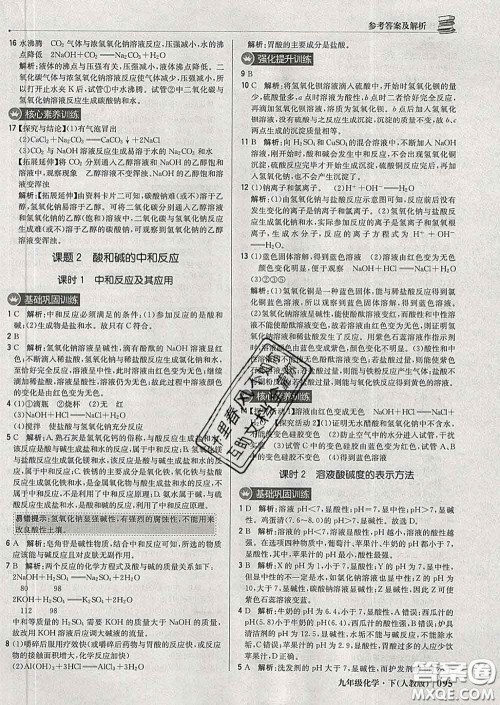 2020新版1加1轻巧夺冠优化训练九年级化学下册人教版答案