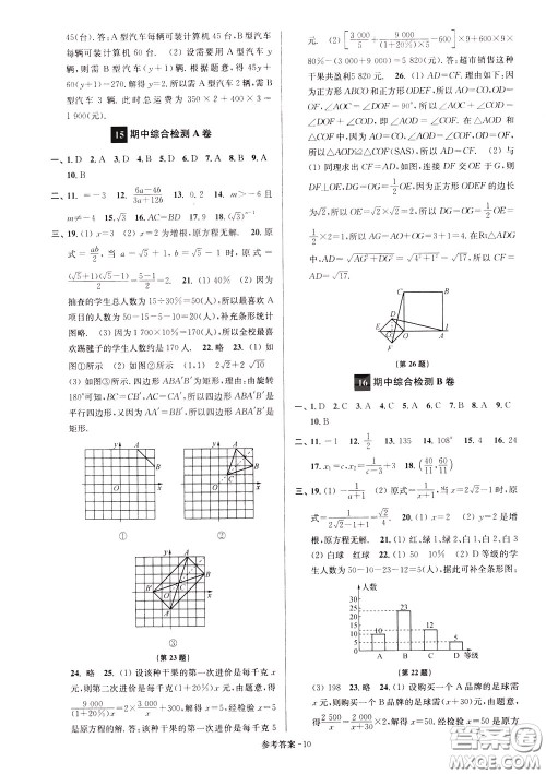 超能学典2020抢先起跑大试卷八年级数学下册新课标江苏版参考答案 超能学典2020抢先起跑大试卷八年级数学下册新课标江苏版参考答案