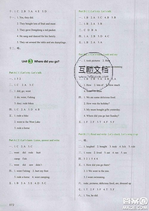 2020新版一本我爱写作业小学英语六年级下册人教版答案 2020新版一本我爱写作业小学英语六年级下册人教版答案