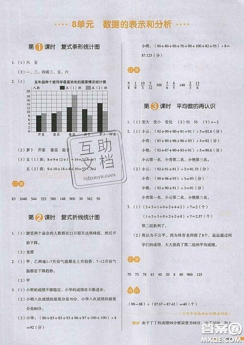 2020新版一本我爱写作业小学数学五年级下册北师版答案